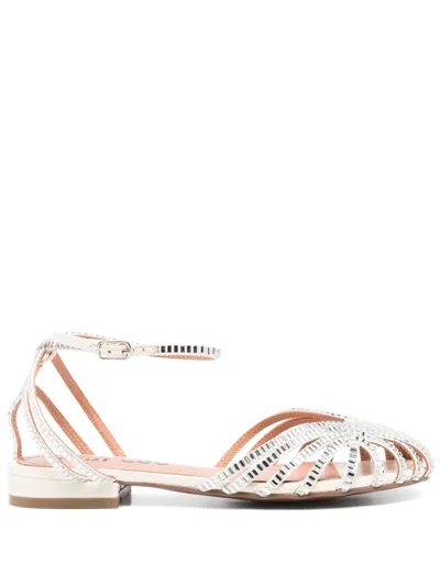 Bibi Lou Metallic Flat Pumps In Silver