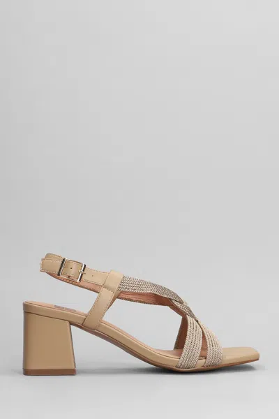 Bibi Lou Setsuko Sandals In Camel Leather