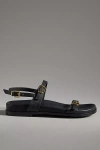 Bibi Lou Skinny Buckle Slingback Sandals In Black