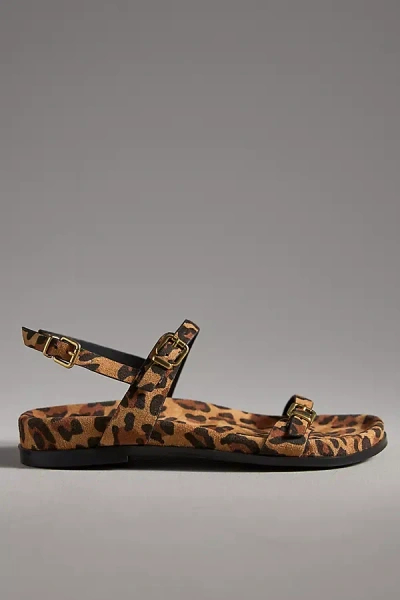 Bibi Lou Skinny Buckle Slingback Sandals In Brown