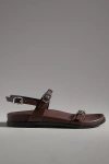 Bibi Lou Skinny Buckle Slingback Sandals In Brown