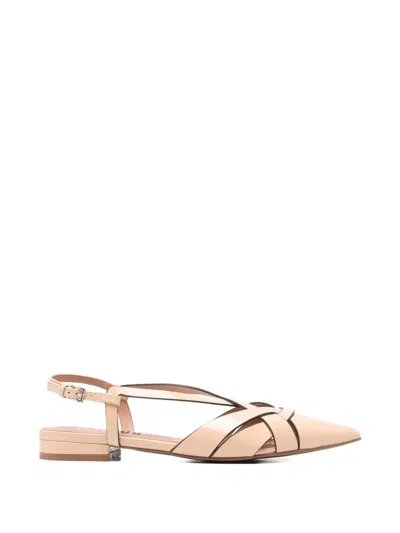 Bibi Lou Slingback Flat Pumps In Nude