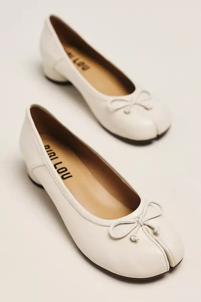 Bibi Lou Split Toe Ballet Heels In Ivory