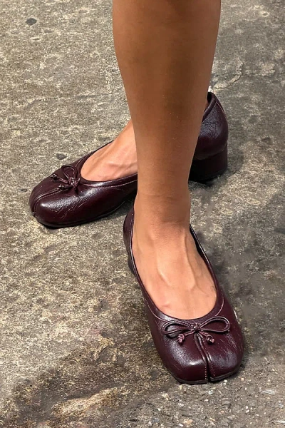 Bibi Lou Split Toe Ballet Heels In Brown