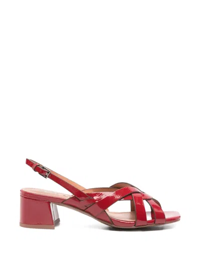 Bibi Lou Square-toe Sandals In Red