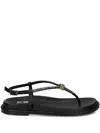 Bibi Lou Stone-embellished Flat Sandals In Black