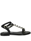 Bibi Lou Stud-embellished Flat Sandals In Black