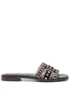 Bibi Lou Stud-embellished Flat Sandals In Black