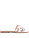 Bibi Lou Stud-embellished Flat Sandals In White
