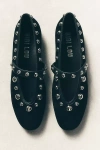 Bibi Lou Studded Mary Jane Ballet Flats In Black
