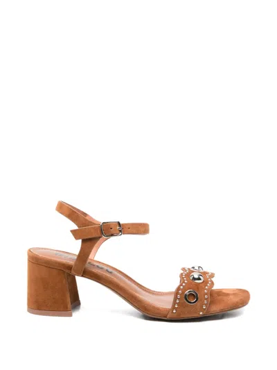 Bibi Lou Studded Sandals In Brown