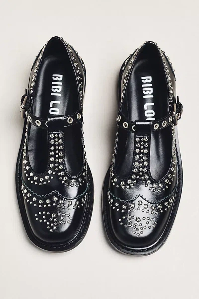 Bibi Lou Studded T-strap Mary Janes In Black
