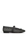 Bibi Lou Stud-embellished Mesh Ballet Flats In Black