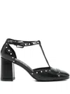 Bibi Lou Studs-embellishment Leather Pumps In Black