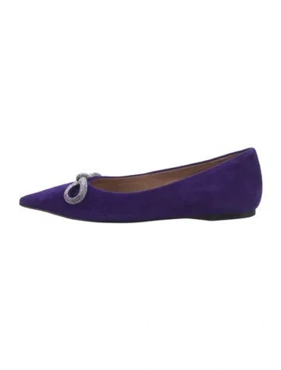 Pre-owned Bibi Lou Suede Ballet Flats In Blue