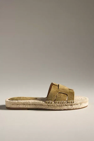 Bibi Lou Suede Espadrille Slide Sandals In Beige