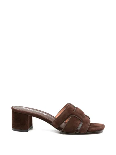 Bibi Lou Suede Mules In Brown
