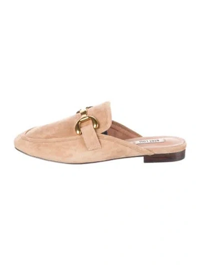 Pre-owned Bibi Lou Suede Mules In Neutral