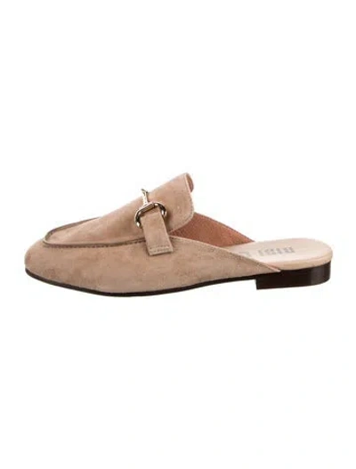 Pre-owned Bibi Lou Suede Mules In Neutrals
