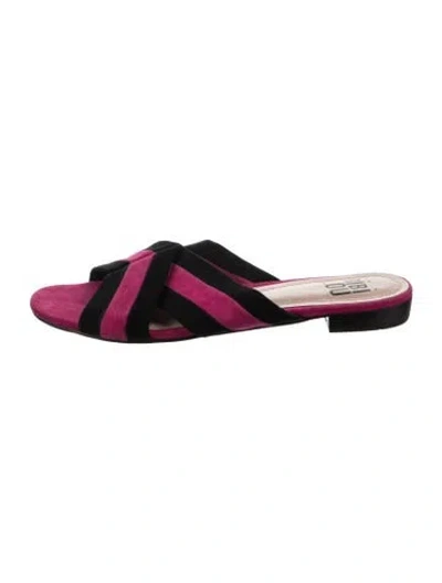 Pre-owned Bibi Lou Suede Slides In Pink