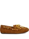 Bibi Lou Tana Lace-up Detail Loafers In Brown