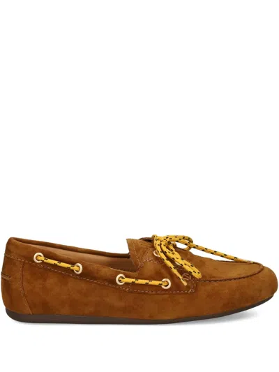 Bibi Lou Tana Lace-up Detail Loafers In Brown