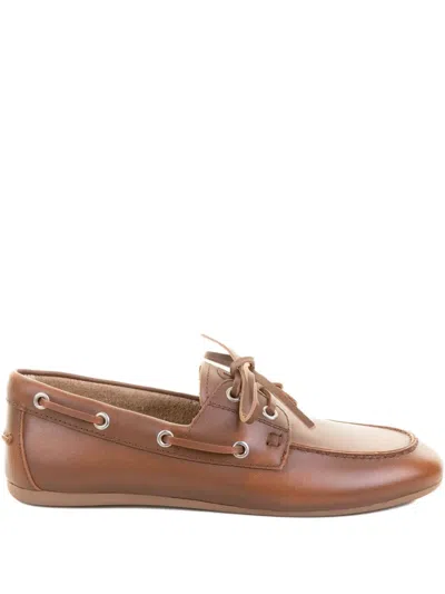 Bibi Lou Tana Leather Lace-up Loafers In Brown