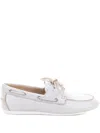 Bibi Lou Tana Leather Lace-up Loafers In White