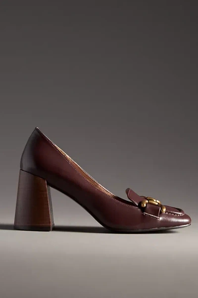 Bibi Lou Valencia Wood Stacked Heels In Purple