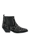 Bibi Lou Woman Ankle Boots Black Size 8 Leather In Black