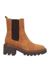 Bibi Lou Woman Ankle Boots Camel Size 8 Leather In Sand
