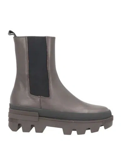 BIBI LOU BIBI LOU WOMAN ANKLE BOOTS CHOCOLATE BROWN SIZE 6 SOFT LEATHER, RUBBER