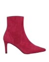 Bibi Lou Woman Ankle Boots Fuchsia Size 8 Leather In Pink