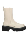 Bibi Lou Woman Ankle Boots Ivory Size 7 Leather In White