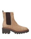 Bibi Lou Woman Ankle Boots Khaki Size 11 Leather In Sand