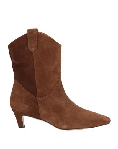 Bibi Lou Woman Ankle Boots Light Brown Size 6 Leather In Beige