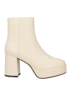 Shop Bibi Lou Woman Ankle Boots Off White Size 9 Leather