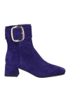 Bibi Lou Woman Ankle Boots Purple Size 7 Leather