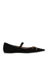 Bibi Lou Woman Ballet Flats Black Size 11 Leather In Black