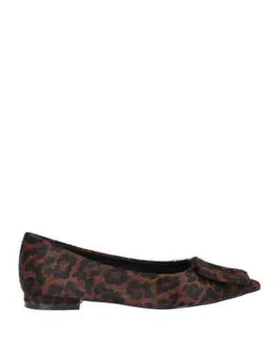 Bibi Lou Woman Ballet Flats Brown Size 7 Leather