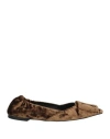Bibi Lou Woman Ballet Flats Brown Size 7 Textile Fibers