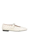 Bibi Lou Woman Ballet Flats Ivory Size 8 Leather In White