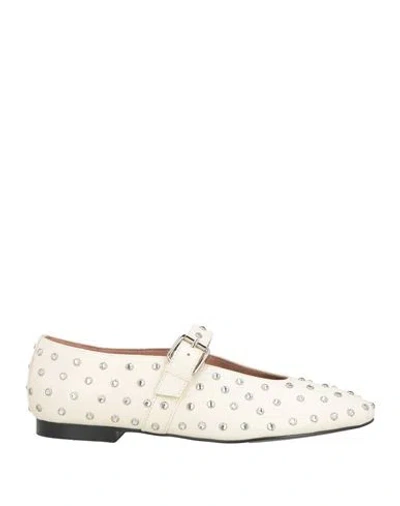 Bibi Lou Woman Ballet Flats Ivory Size 8 Leather In White