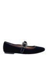 Bibi Lou Woman Ballet Flats Midnight Blue Size 8 Textile Fibers