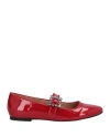 Bibi Lou Woman Ballet Flats Red Size 6 Leather In Red
