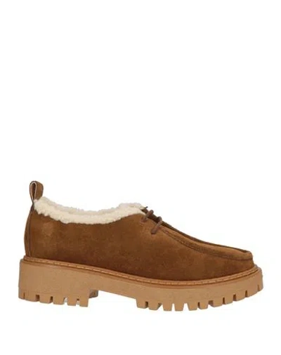 Bibi Lou Woman Lace-up Shoes Tan Size 9 Leather In Brown
