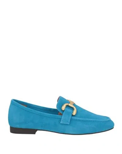 Bibi Lou Woman Loafers Azure Size 8 Soft Leather In Blue