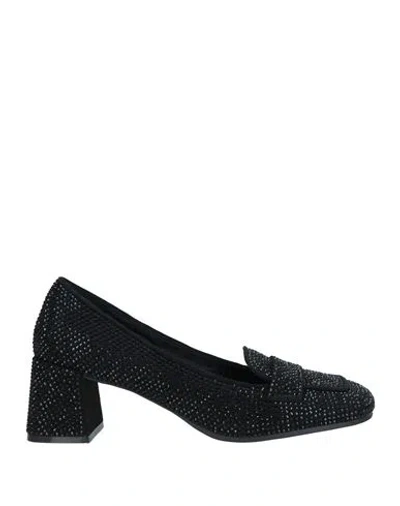 Bibi Lou Woman Loafers Black Size 6 Textile Fibers