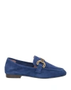 Bibi Lou Woman Loafers Blue Size 8 Leather In Blue
