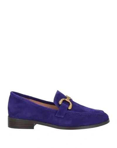 Bibi Lou Woman Loafers Bright Blue Size 9 Soft Leather In Blue